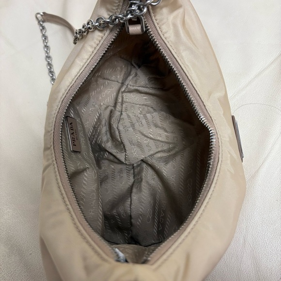 PRADA Re Edition Nylon 2006 Tessuto Beige Small Crescent Moon Bag - Picture 7 of 15